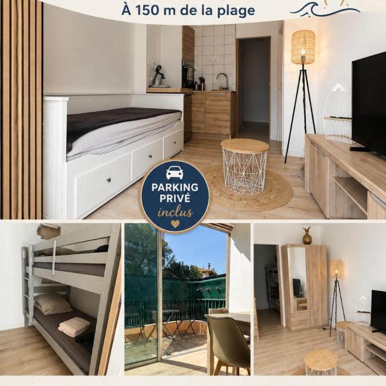 Charmant studio neuf 150m plage sur avenue principale climatisé et parking - Appartement - Rez-de-Chaussée - 1
