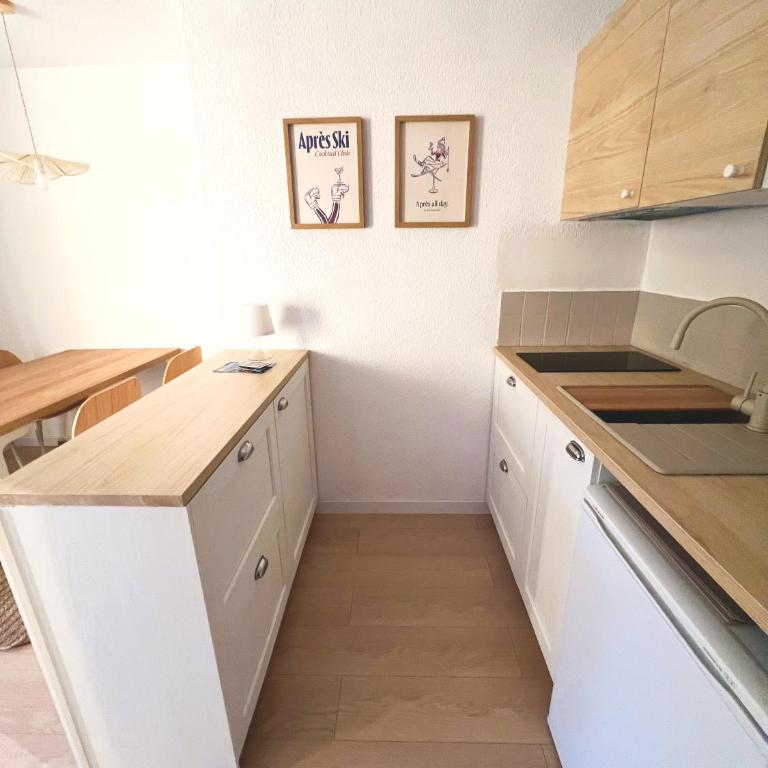 Studio Les Orres 1650 - 4 pers, près des pistes et du centre - Balcon avec vue - Studio-Apartment mit Balkon - 5