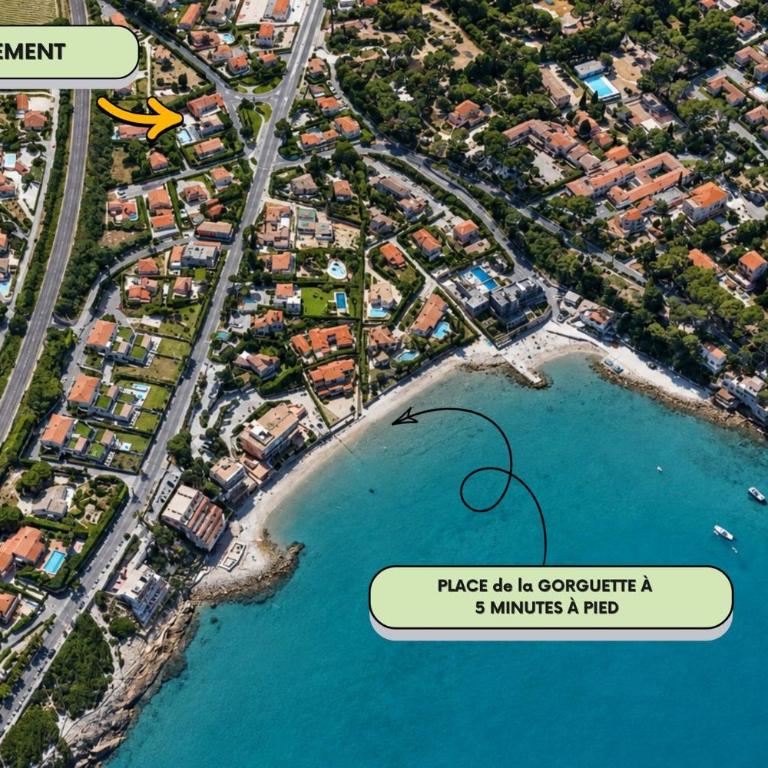 sanary/vue mer/plage/jacuzzi/3 chambres/parking - Deluxe Apartment mit 1 Schlafzimmer und Meerblick - 8