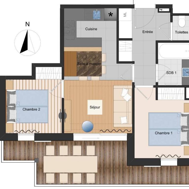 Résidence les Armaillis avec SPA - 4 étoiles- 6 personnes - ASAI210-5-1 - Appartamento con 2 Camere da Letto e con Vista Montagna - 10