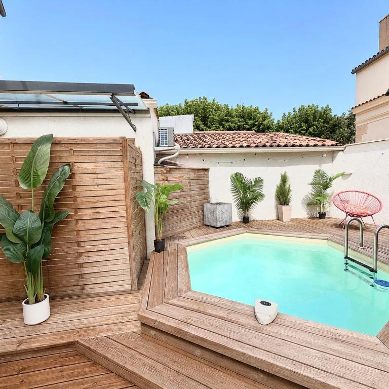 Duplex, hyper-central - piscine privée - garage - Maison 2 Chambres - 3