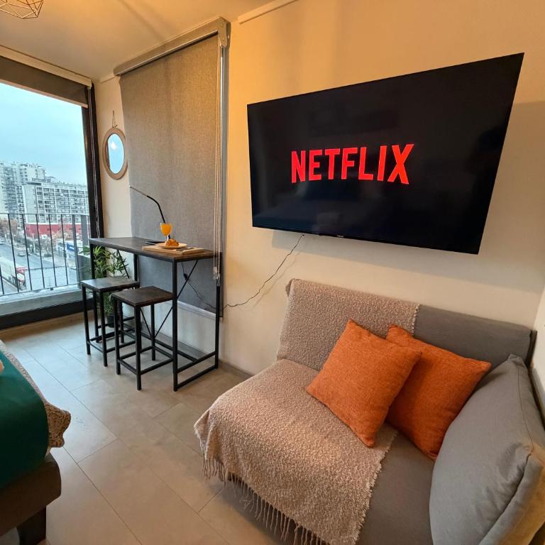 Dpto Ambiente en Ñuñoa Metro Irarrázabal WIFI - One-Bedroom Apartment - 9