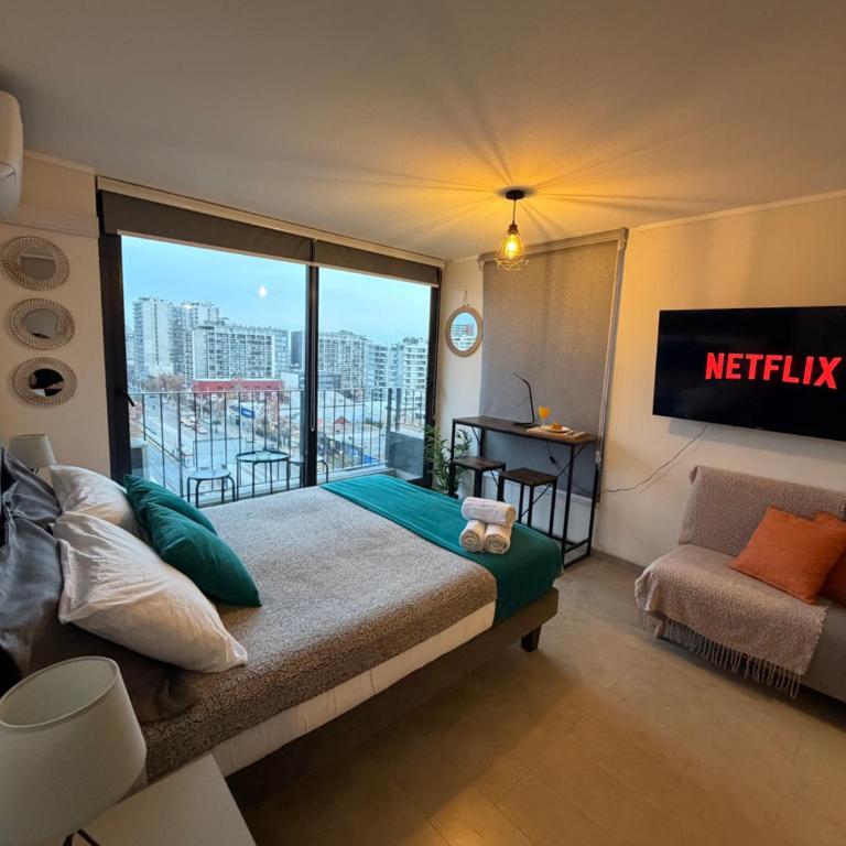 Dpto Ambiente en Ñuñoa Metro Irarrázabal WIFI - One-Bedroom Apartment - 14