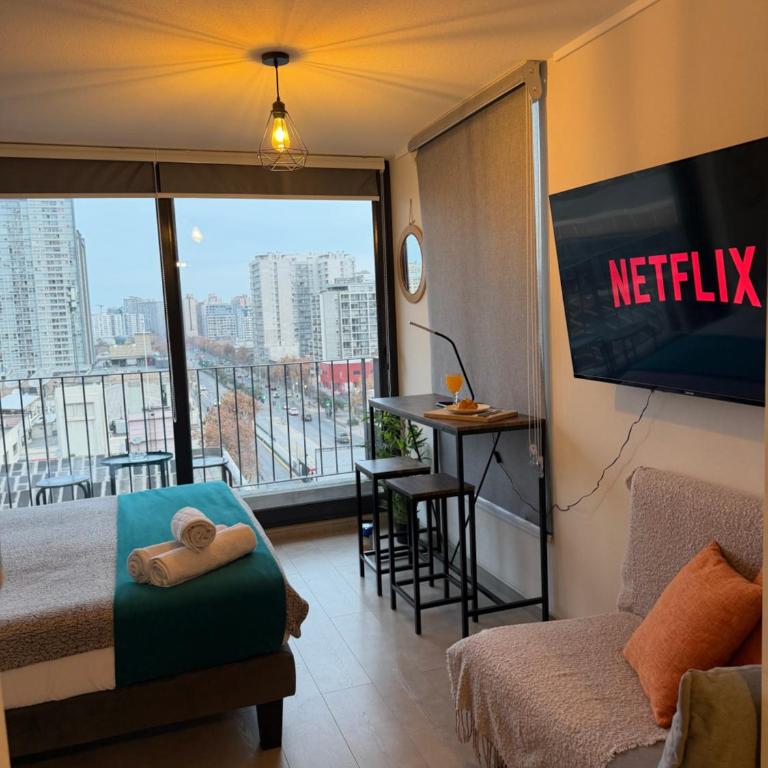 Dpto Ambiente en Ñuñoa Metro Irarrázabal WIFI - One-Bedroom Apartment - 18