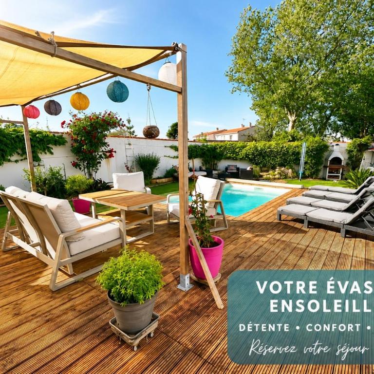 Piscine privée - La Chaume - Plage à vélo - Maison 6 personnes - Casa de 2 dormitorios - 1