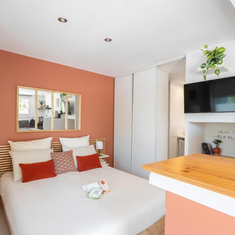 Studio Le Clair Logis, Centre ville à pied, Lit Queen size, Climatisation, extérieur - Apartamento de 1 dormitorio - 11