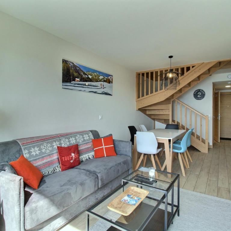 ARC 1600, Résidence Premium LE RIDGE, Appartement 06 personnes Duplex Vue Montagne - Ski aux pieds - Sauna, Hammam, Piscine intérieure chauffée, Salle de sport & fitness - Apartment mit 2 Schlafzimmern und Bergblick - 8