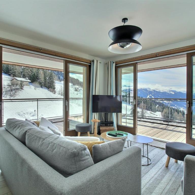 ARC 1600, Résidence Premium LE RIDGE, Appartement 10 personnes Vue Montagne,Ski aux pieds - Sauna, Hammam, Piscine intérieure chauffée, Salle de sport & fitness - Apartment mit 4 Schlafzimmern und einem Balkon - 1