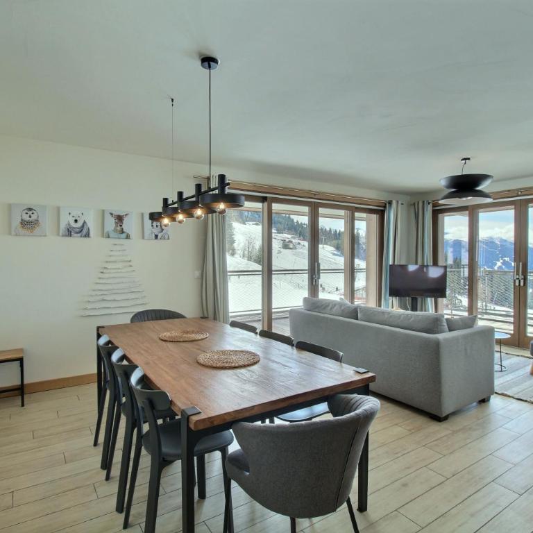 ARC 1600, Résidence Premium LE RIDGE, Appartement 10 personnes Vue Montagne,Ski aux pieds - Sauna, Hammam, Piscine intérieure chauffée, Salle de sport & fitness - Apartment mit 4 Schlafzimmern und einem Balkon - 15