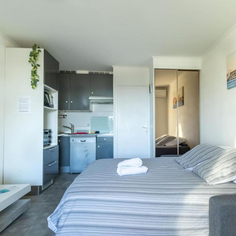 Studio climatisé - Garage privé - Plage à pied - Baie des anges - Apartment mit 1 Schlafzimmer - 16