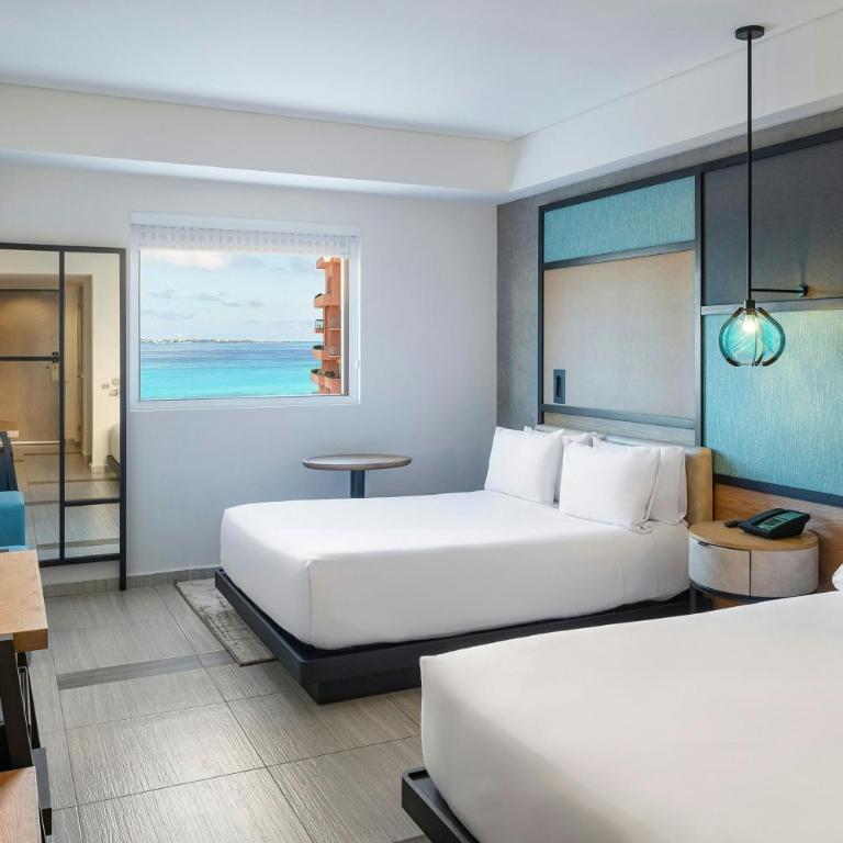 Aloft by Marriott Cancun - Habitación Aloft con vista parcial - 2 camas grandes y barra libre gratuita - 7