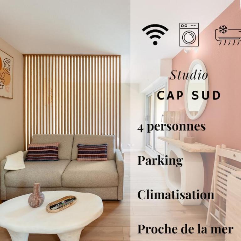 133 - Cap Sud - 4 pers, Parking, Clim, proche mer - Studio - 1