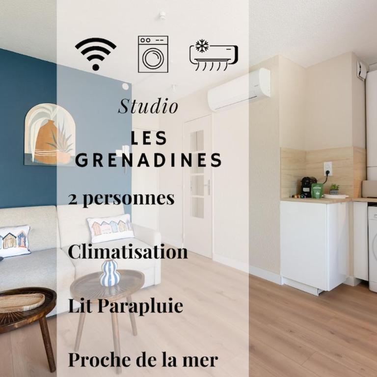 134 - Les Grenadines - 2 Pers, Clim, 1er Ligne - Studio avec Balcon - 1