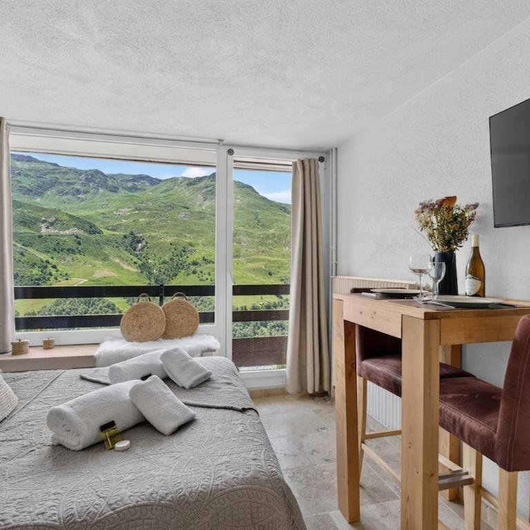 Chaviere Romantique Les Menuires Skis aux Pieds et Vue Panoramique - Apartment mit 1 Schlafzimmer - 11