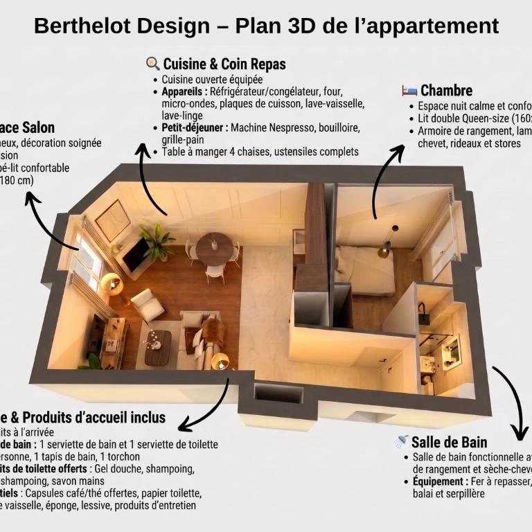 Berthelot Design au pied du tram et proche métro - Apartment mit 1 Schlafzimmer - 6