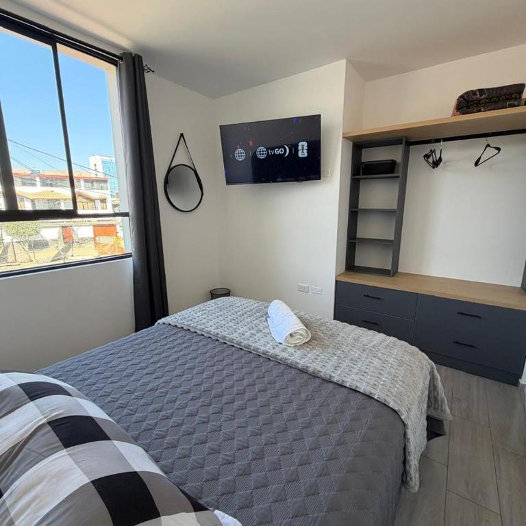 Dpto familiar moderno 2do piso - 2 Hab - 3 camas - wifi - lavadora - Two-Bedroom Apartment - 16