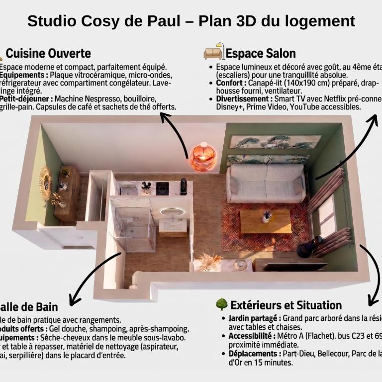 Le Studio Cosy de Paul avec Jardin et accès Métro - Studio - 7