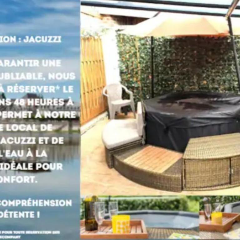 Le Spacieux Appartement Jacuzzi & Terrasse Parking Honfleur 10min plage - Haus mit 2 Schlafzimmern - 14