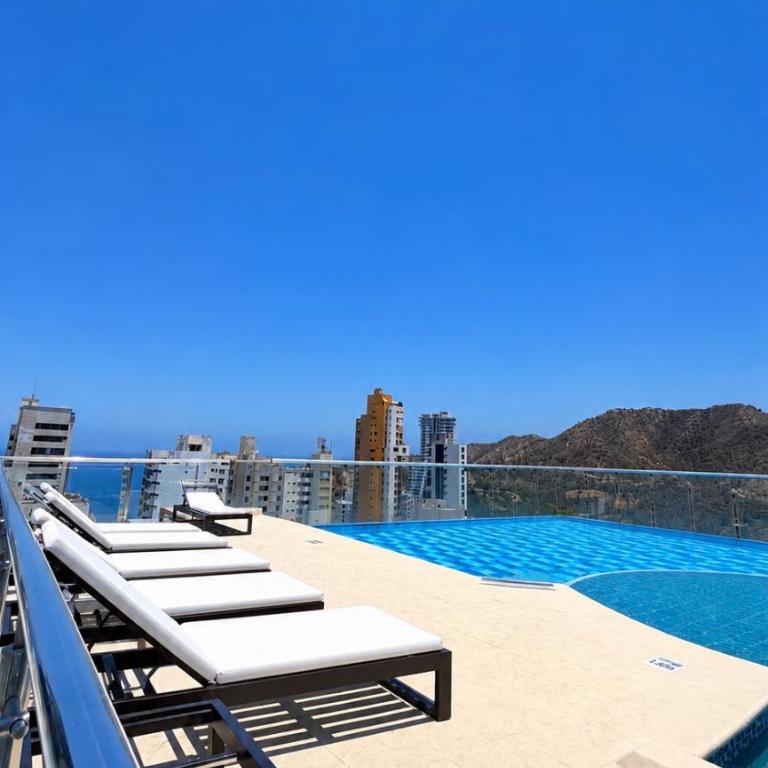 HOSTARA Rodadero, 2 blocks from the BEACH and Sky Tower Pool - Two-Bedroom Apartment with View - 16