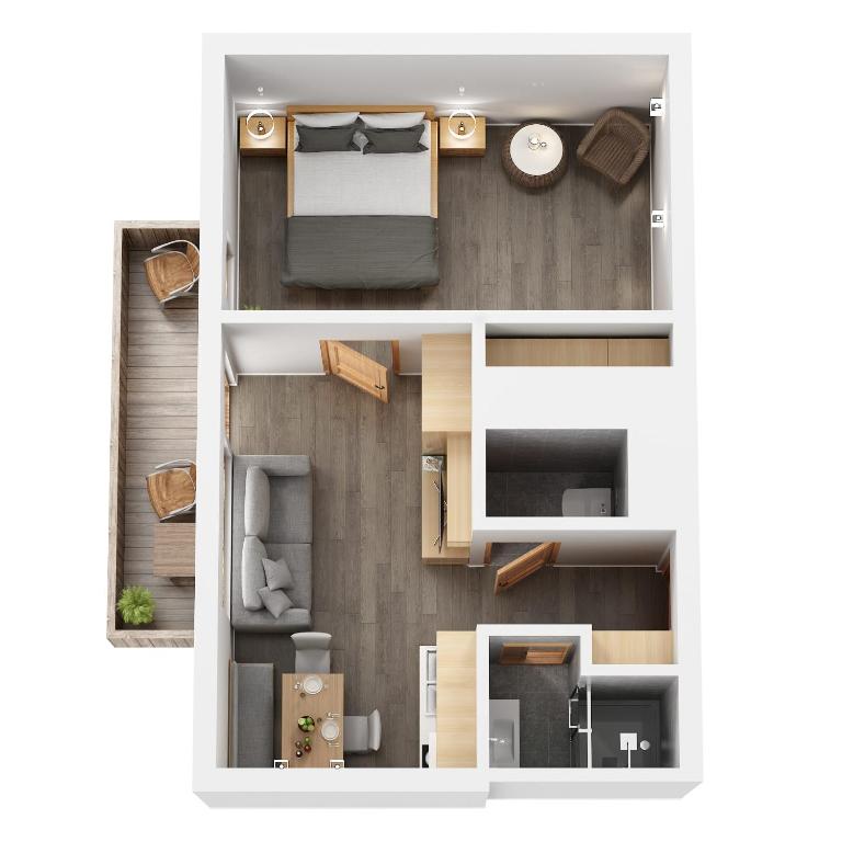 Appartement Schaubensteiner - Apartment mit 1 Schlafzimmer - 6