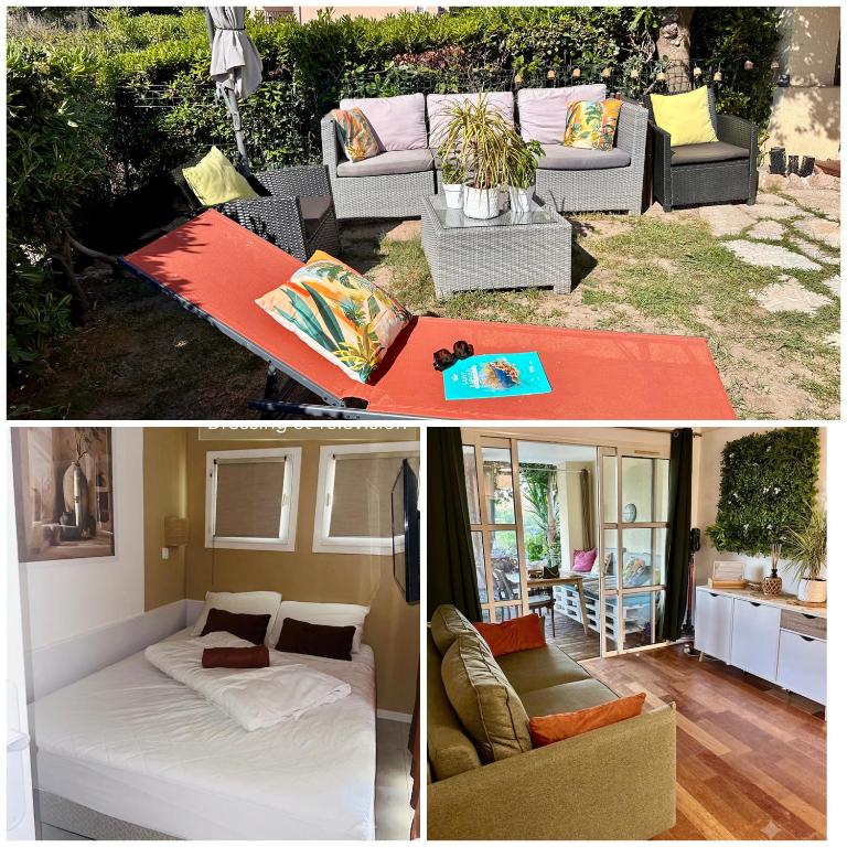 Appartement Premium Genius - Chambre séparée -vue Mer -Jardin Clôturé -Terrasse -Parking - Piscine Chauffée du 04 Avril au 01 Novembre- Saint Raphaël - Appartement 1 Chambre avec Jardin - 36