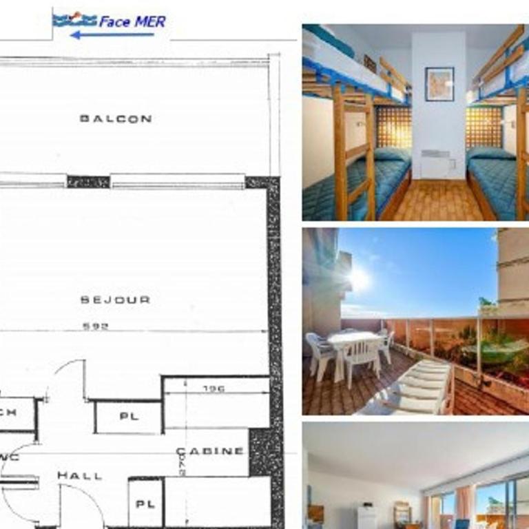 Studio pour 6 personnes, terrasse avec vue sur mer, Wi-Fi inclus - FR-1-827-30 - Estudio - 20