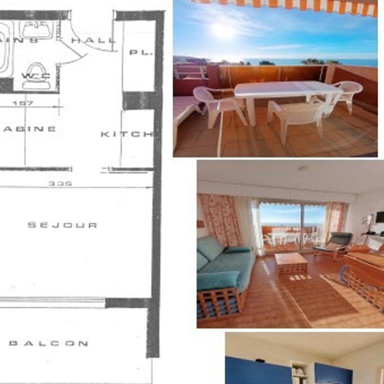 Studio 4 pers. avec Wi-Fi, vue mer depuis terrasse - FR-1-827-58 - Estudio - 18