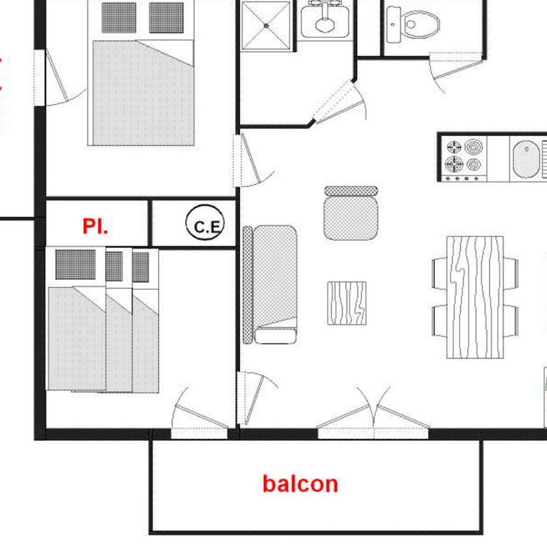 Appartement 3 pièces au pied des pistes avec parking et animaux acceptés - Appartement 2 Chambres - 13