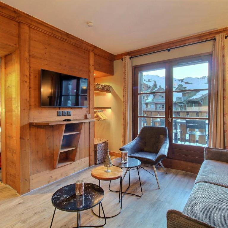 ARC 1950, Appartement 1 chambre avec Cheminée, 4 personnes, Vue Montagne, SAUNA, HAMMAM, JACUZZI, PISCINE EXTERIEURE CHAUFFEE - Apartment mit 1 Schlafzimmer, Balkon und Bergblick - 9