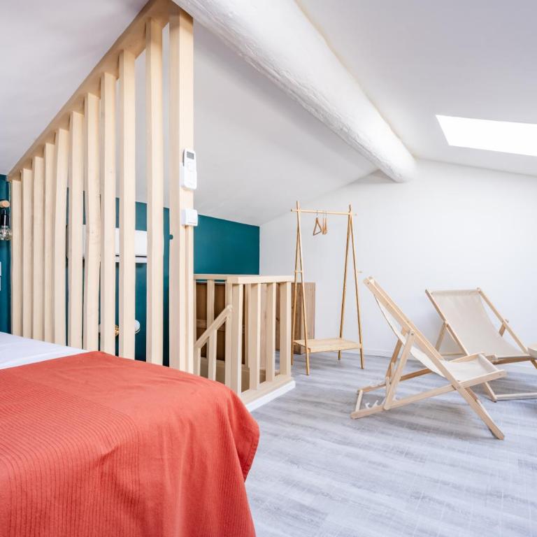La Canopée - Idéal couples - Filet de catamaran suspendu - Balnéo - Maisonnette sur 2 étages de 45m2 - Clim réversible - Netflix - Wifi - Maison 1 Chambre - 11