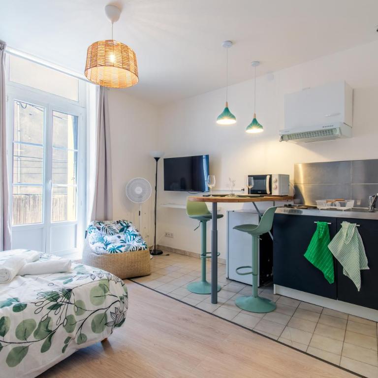 Studio deluxe - climatisé - WIFI - TV connectée - Parking 1mn à pied - Appartement 1 Chambre - 12