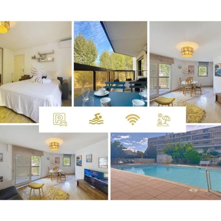 Édenia, AC,balcony swimming pool, Wi-Fi & parking - Apartment - 23