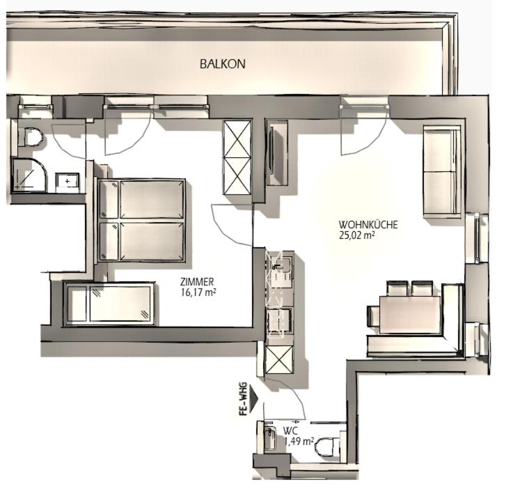 Untersillerhof - Apartment mit 1 Schlafzimmer - 3