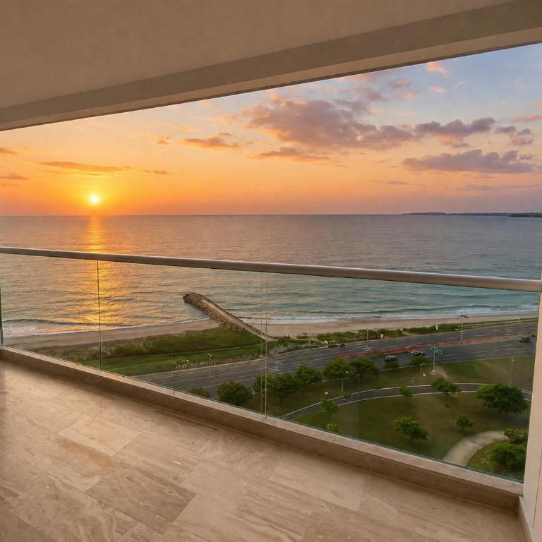 Sunset Frente al Mar -Piscina - Cerca Aeropuerto - One-Bedroom Apartment with Balcony and City View - 6