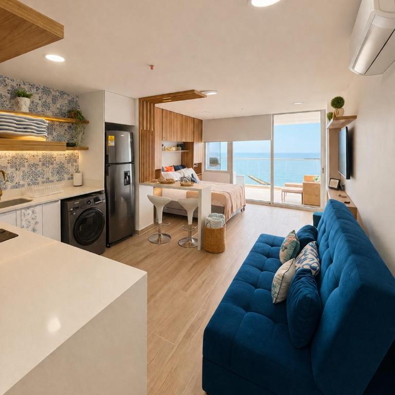 Sunset Frente al Mar -Piscina - Cerca Aeropuerto - One-Bedroom Apartment with Balcony and City View - 4