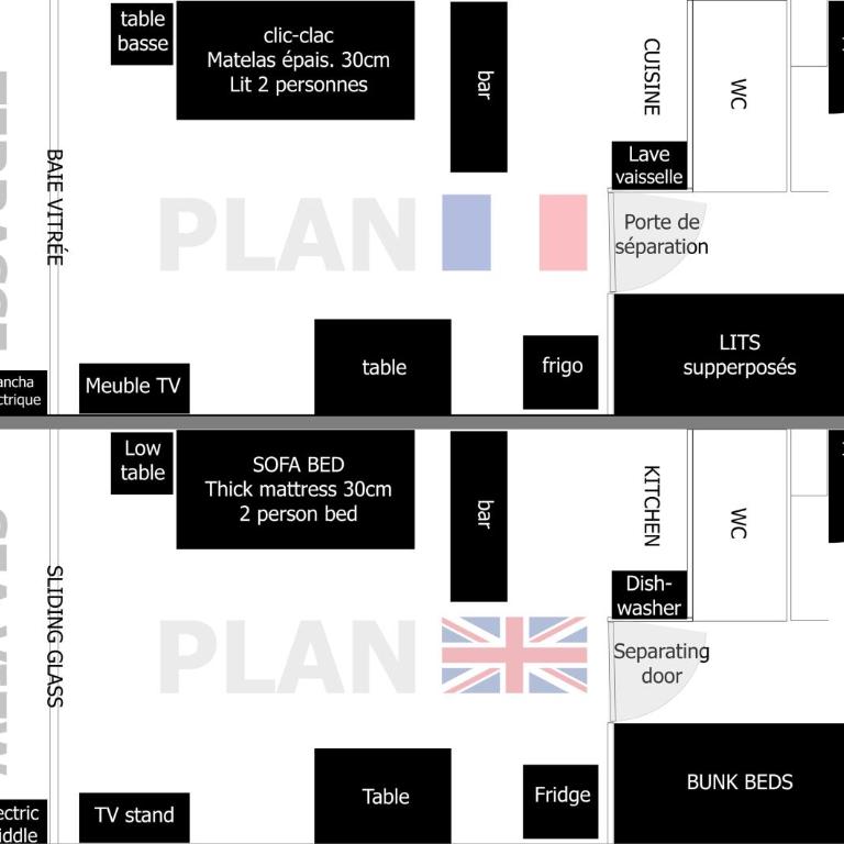 Joli Studio Cabine 1ère ligne avec parking privé - Appartement 2 Chambres - 17
