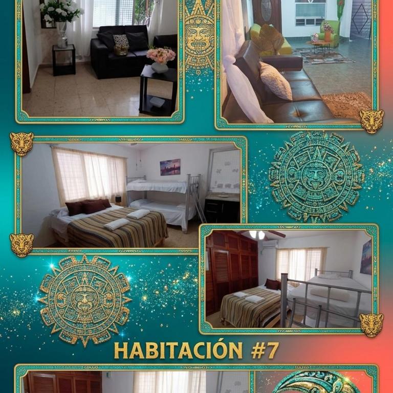 Casas Calis Cancún - Habitación Cuádruple Económica con baño compartido - 1