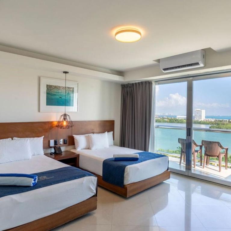 Ocean Dream Cancun by GuruHotel - Standard Room Lagoon View - 2 Double Beds - 1