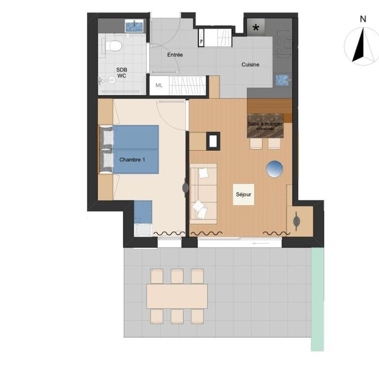 Résidence les Armaillis avec SPA - 4 étoiles - 4 personnes - ASAI210-1-1 - Appartamento con 1 Camera da Letto e Terrazza - 5