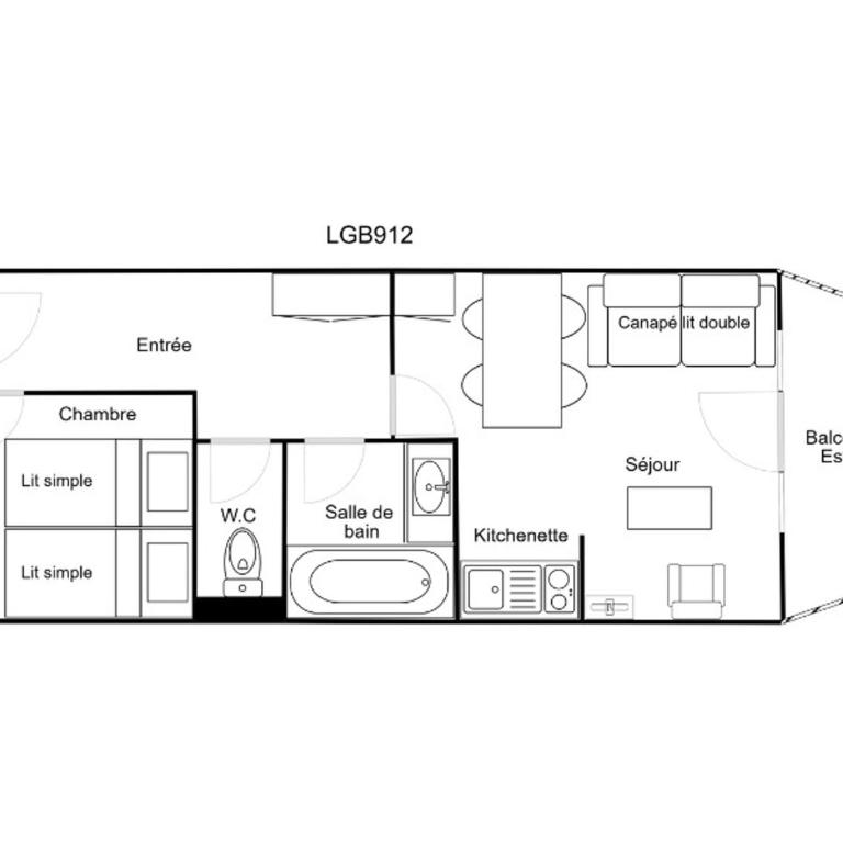 Confortable 2 Pièces avec Balcon, Animaux Admis, Skis aux Pieds - FR-1-182A-9 - Appartement - 9