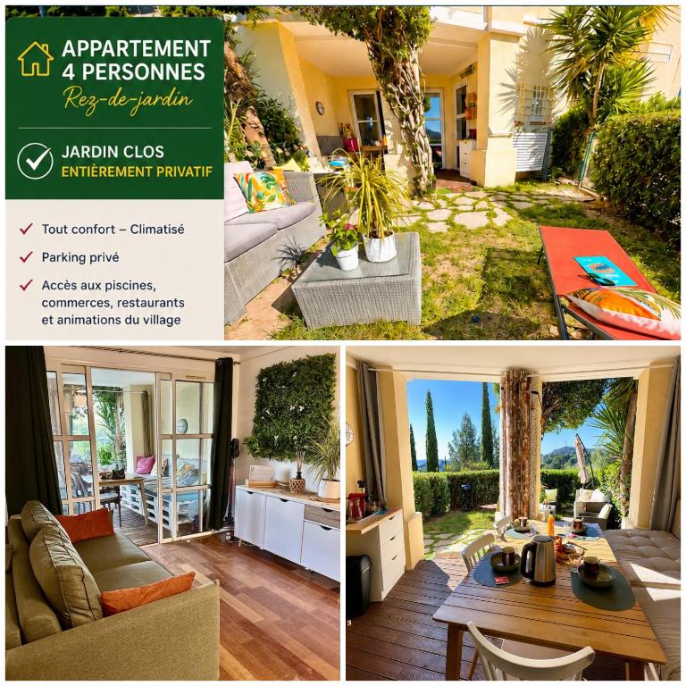 Appartement Premium Genius - Chambre séparée -vue Mer -Jardin Clôturé -Terrasse -Parking - Piscine Chauffée du 04 Avril au 01 Novembre- Saint Raphaël - Appartement 1 Chambre avec Jardin - 4