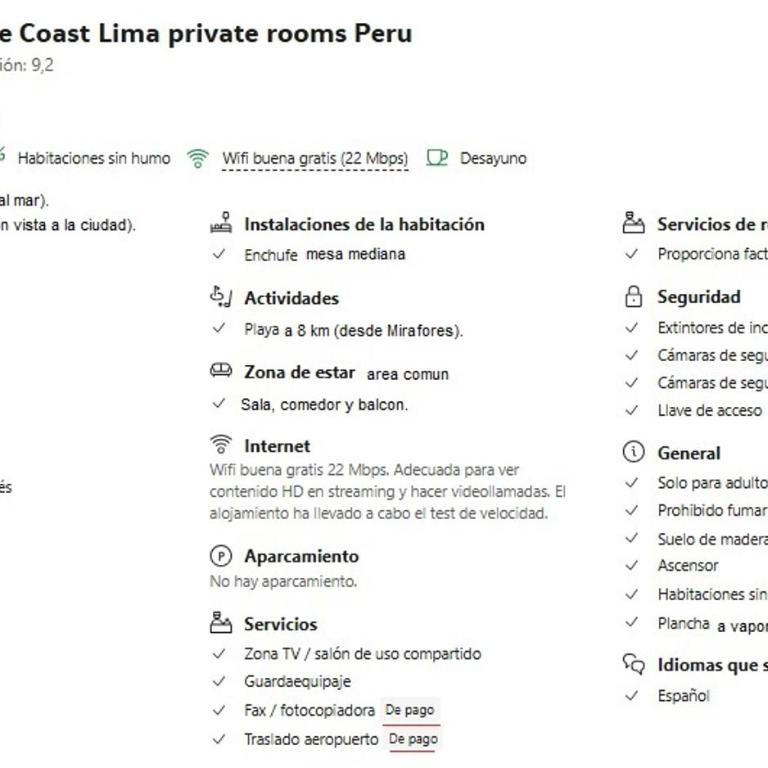 Blue Coast Lima lodging Peru - Apartamento de 1 dormitorio con balcón y vistas al mar - 8