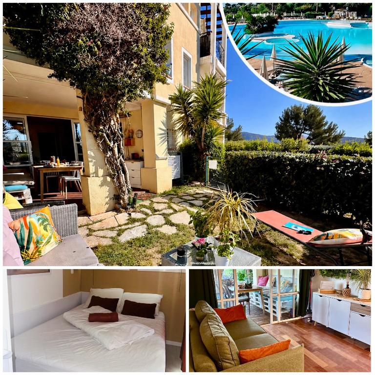 Appartement Premium Genius - Chambre séparée -vue Mer -Jardin Clôturé -Terrasse -Parking - Piscine Chauffée du 04 Avril au 01 Novembre- Saint Raphaël - Appartement 1 Chambre avec Jardin - 1
