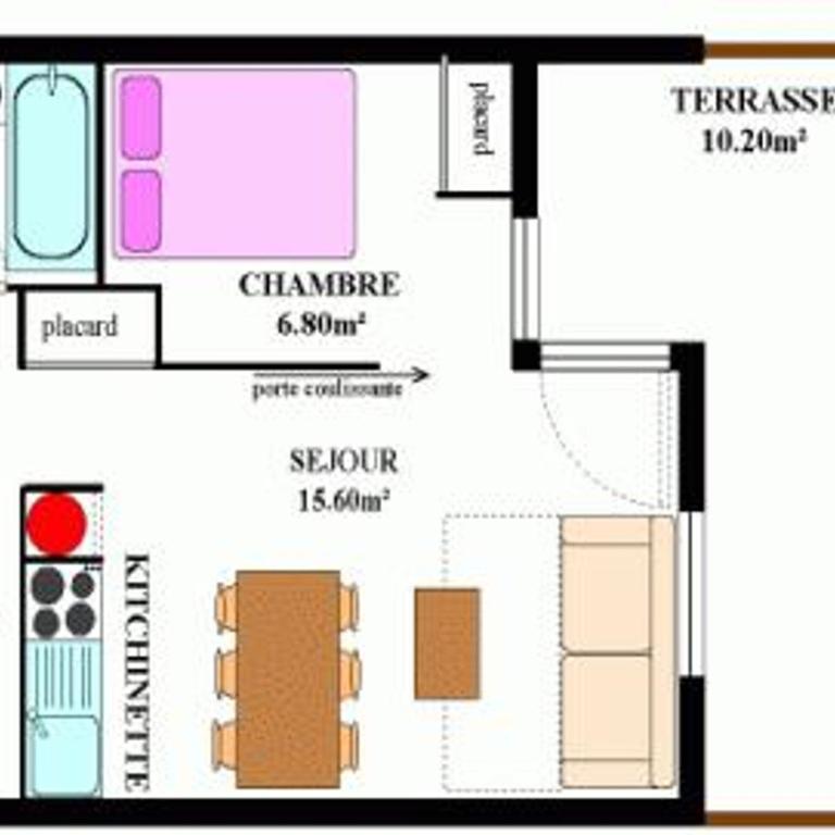 Appartement confortable - 4 pers. - Apartment mit 1 Schlafzimmer - 6