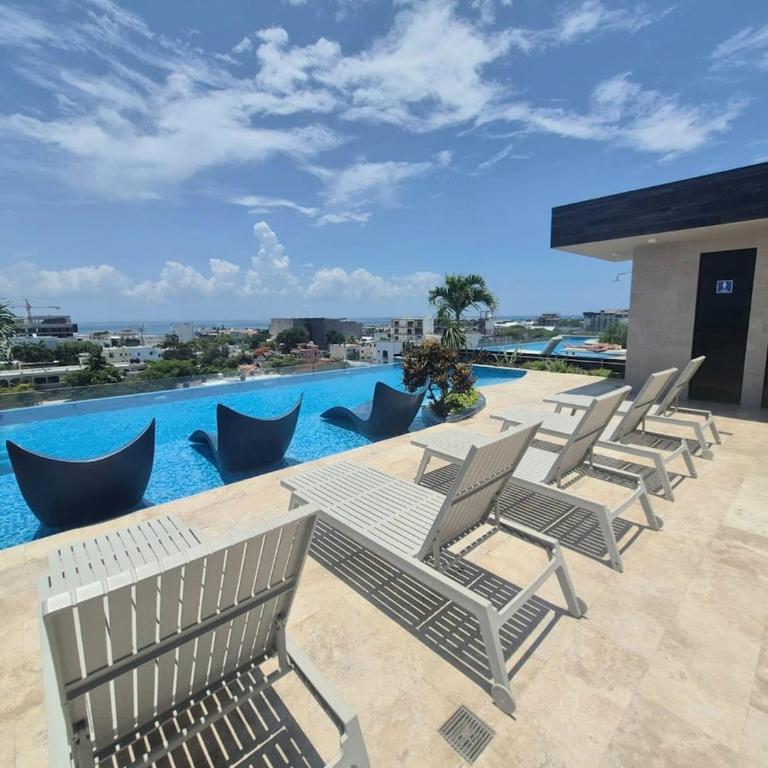 Relájate en la playa y la piscina con vista al mar - Apartamento de 1 dormitorio - 50
