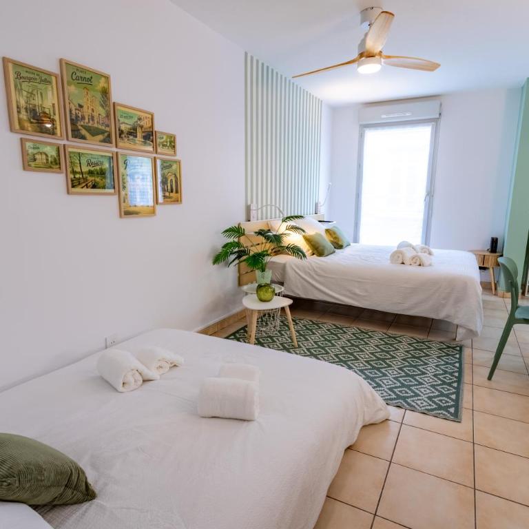 Proche Gare, Parking privé, Wifi, Rénové, Ventilateur, Centre ville - Appartement 1 Chambre - 6