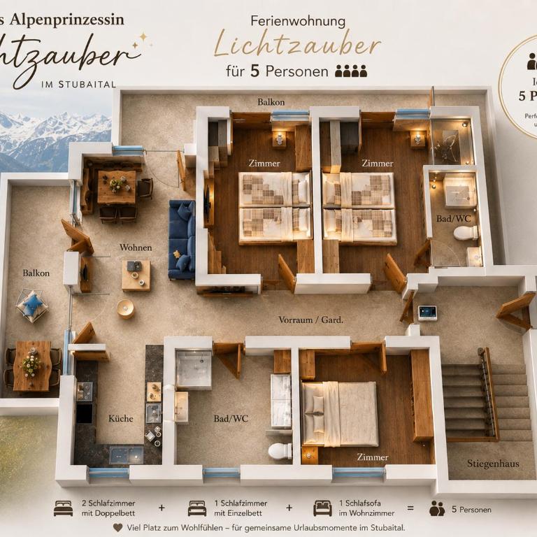 Haus Alpenprinzessin Stubai Luxury 3-Bedroom Apartments in a Prime Location - Apartment mit Blick auf die Berge - 20