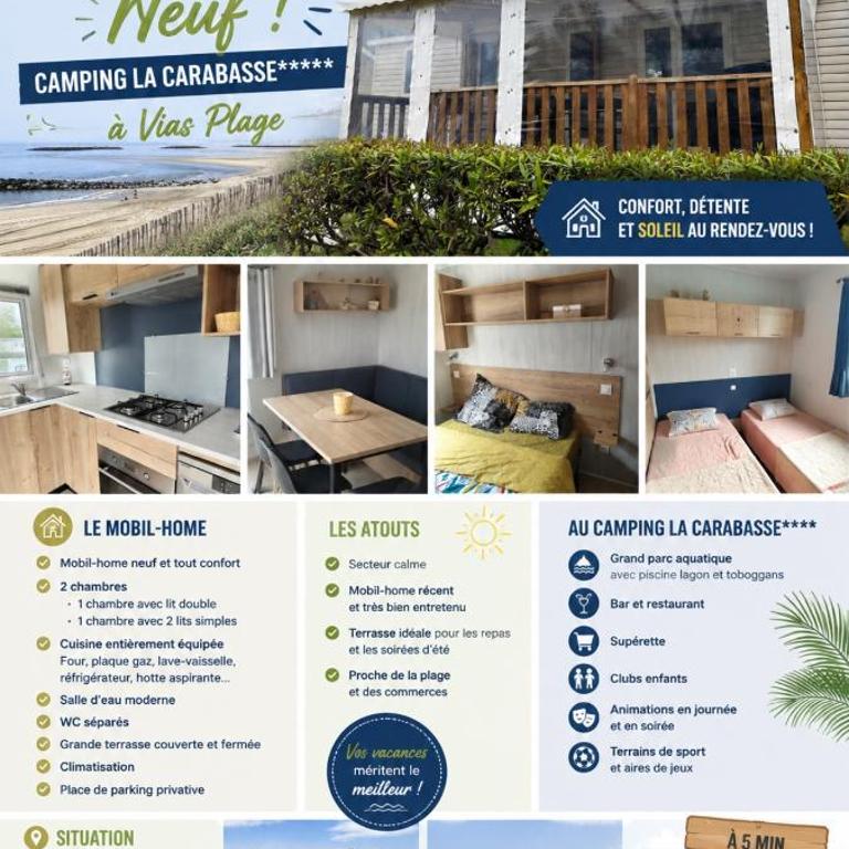 Mobil home 2 chambres camping 4 étoiles vias - Mobile Home - 7