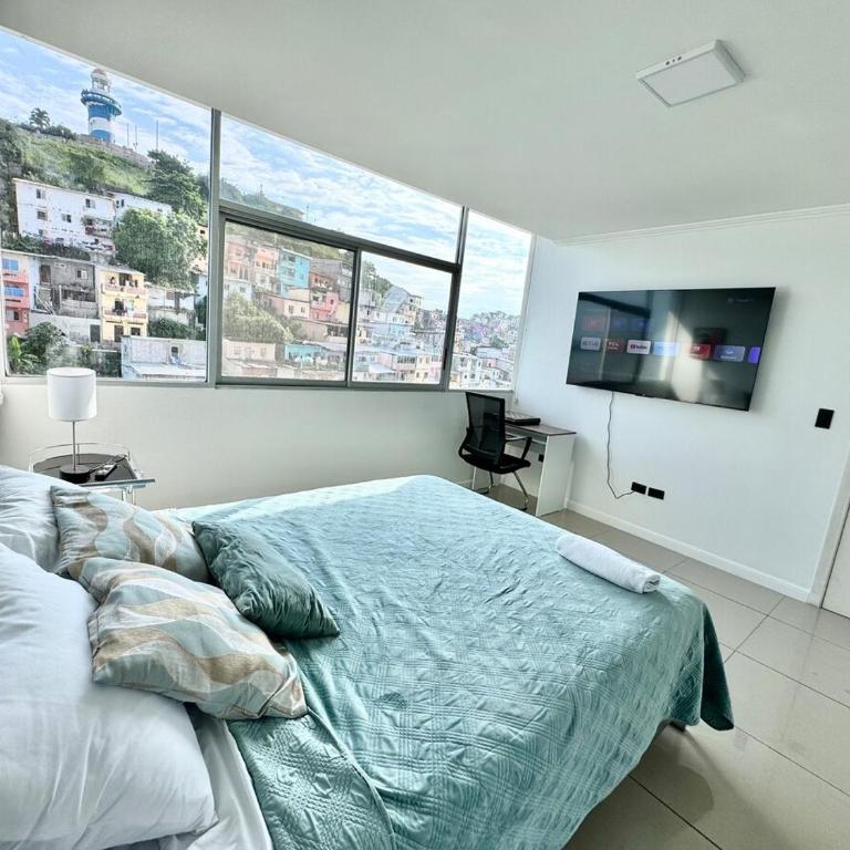 Elegante oficina suite vista al cerro y piscina RF1-1308 - One-Bedroom Apartment - 6