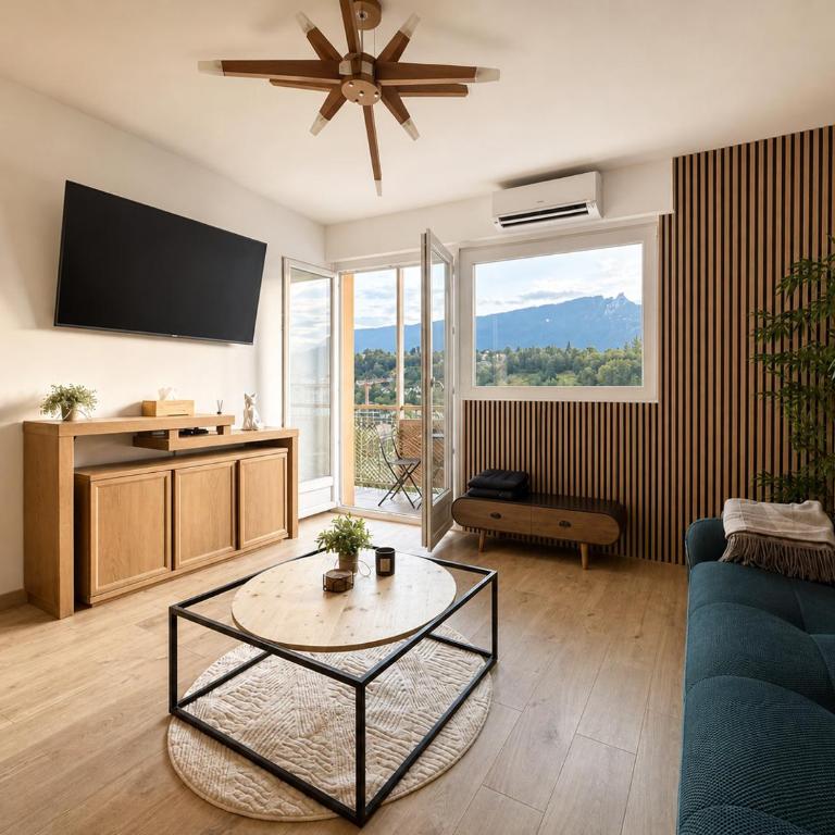 Aix-les-Bains, 64m2 clim, balcon, 2 min gare - One-Bedroom Apartment with Balcony and Mountain View - 3